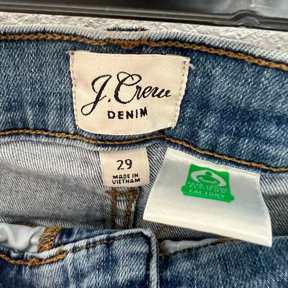 J. Crew Denim Jeans Blue High Waist 5-Pocket Button Zip Ankle Sz 29 - Picture 2 of 4